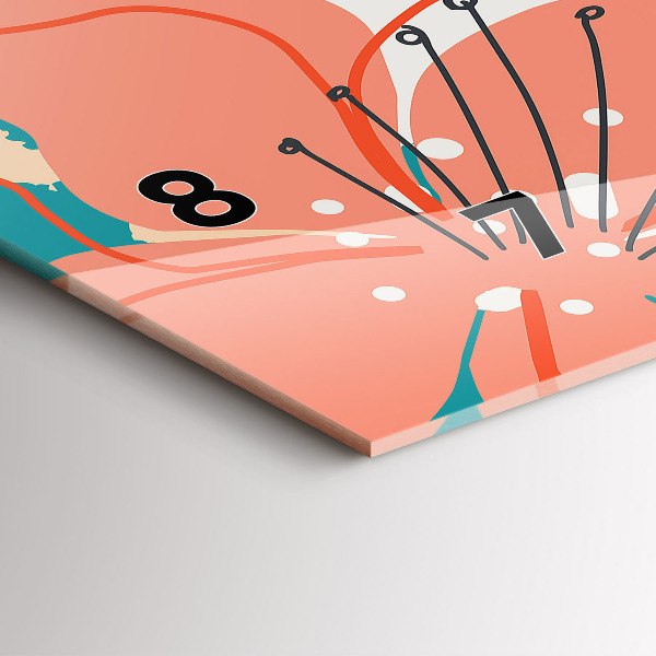 Horizontal wall clock Hawaiian plants