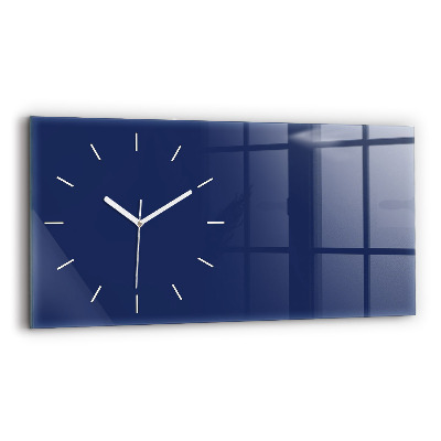 Horizontal wall clock Navy blue color