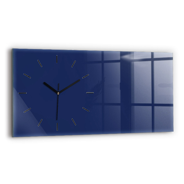Horizontal wall clock Navy blue color