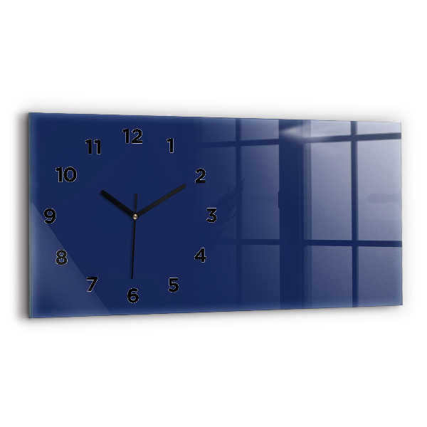 Horizontal wall clock Navy blue color