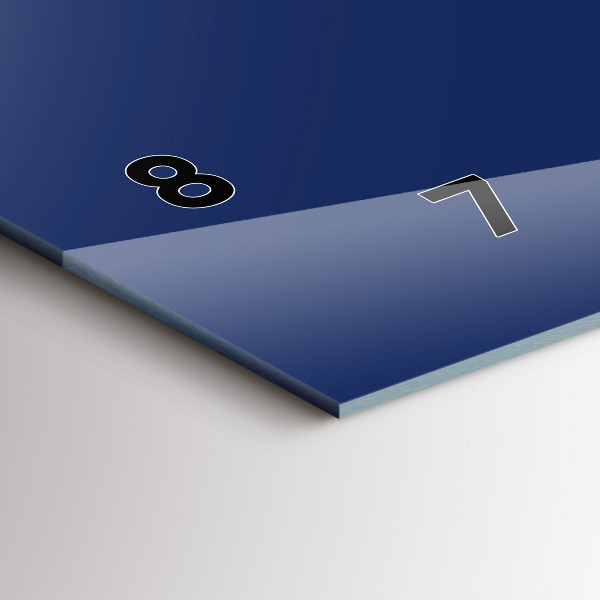 Horizontal wall clock Navy blue color