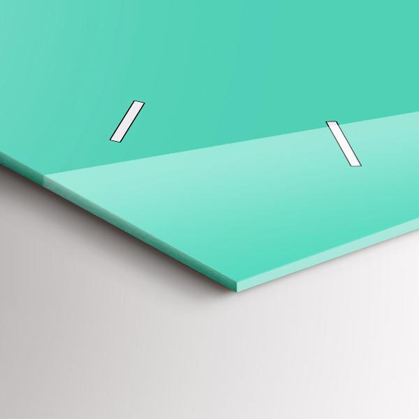 Horizontal wall clock Turquoise color