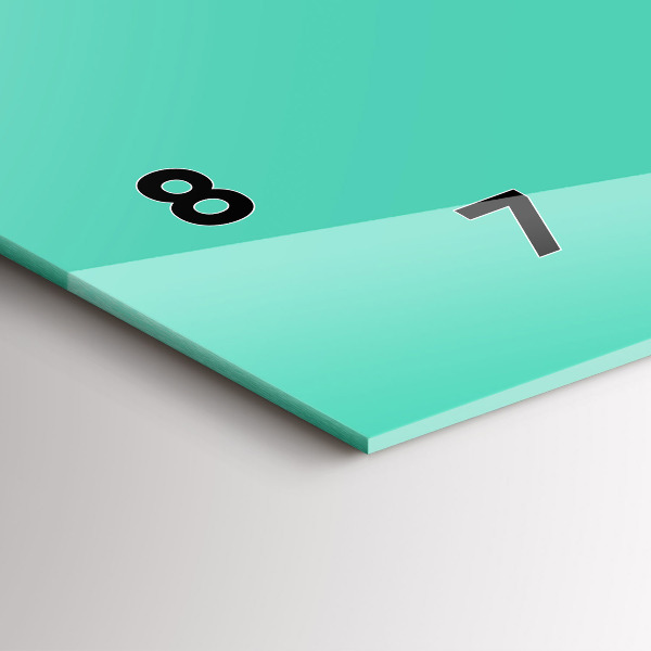 Horizontal wall clock Turquoise color