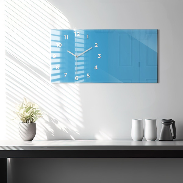 Horizontal wall clock Color blue