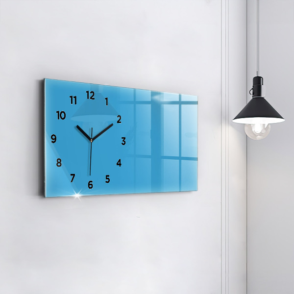 Horizontal wall clock Color blue