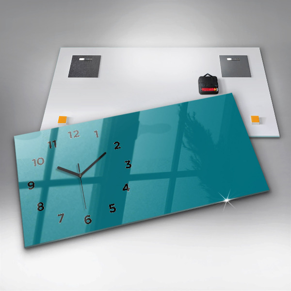 Horizontal wall clock Sea color