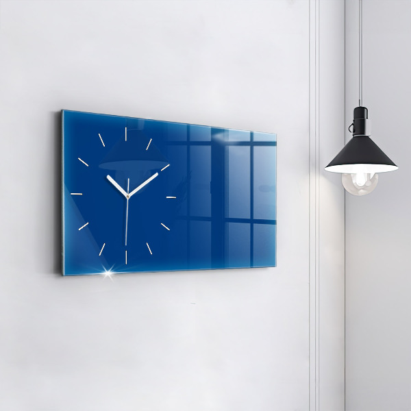 Horizontal wall clock Blue color