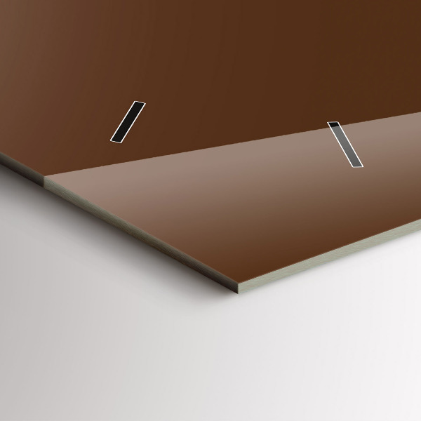 Horizontal wall clock Brown color