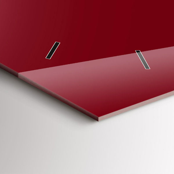 Horizontal wall clock Burgundy color