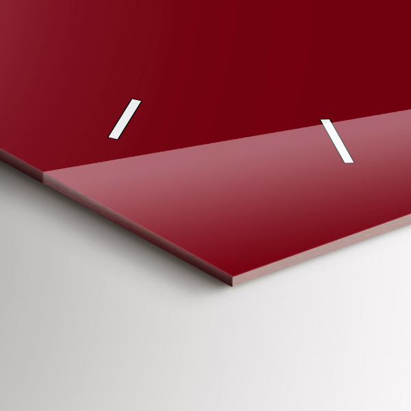 Horizontal wall clock Burgundy color