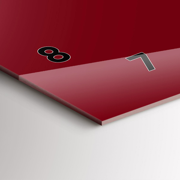 Horizontal wall clock Burgundy color