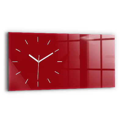 Horizontal wall clock Red color