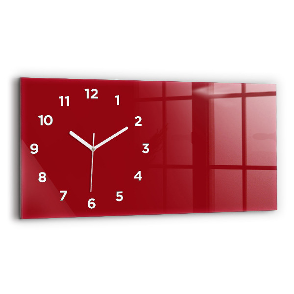 Horizontal wall clock Red color