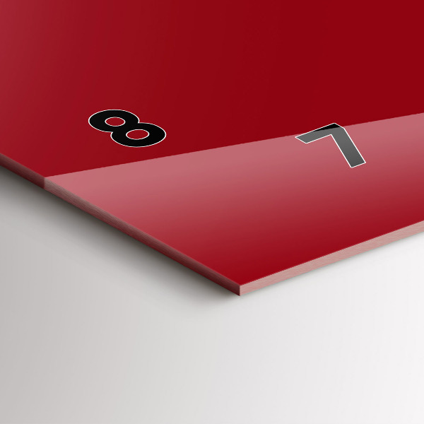 Horizontal wall clock Red color