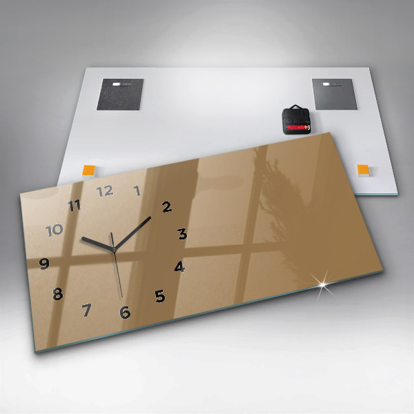 Horizontal wall clock Color dark beige