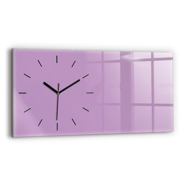 Horizontal wall clock Lilac color