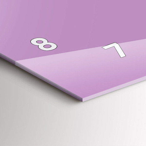 Horizontal wall clock Lilac color