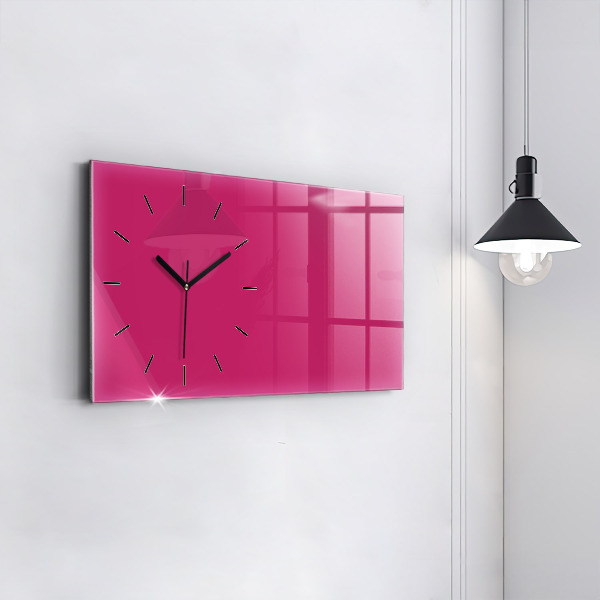 Horizontal wall clock Color strong pink