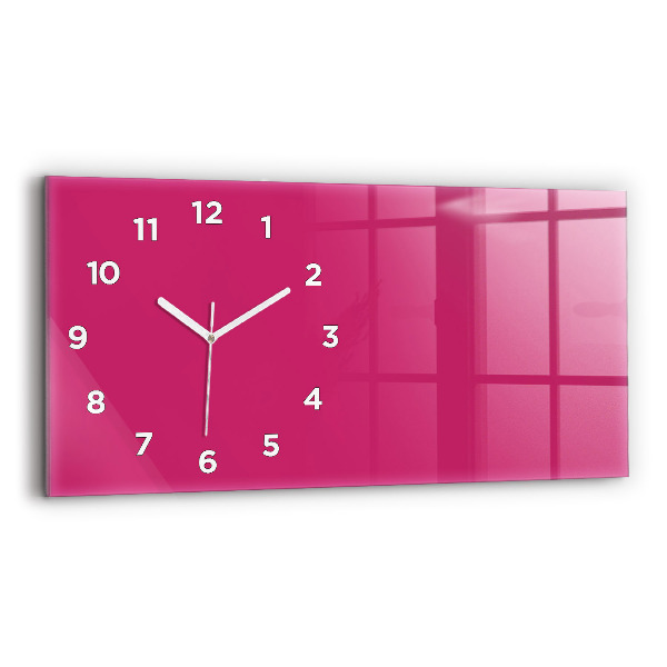 Horizontal wall clock Color strong pink