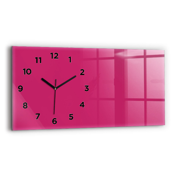 Horizontal wall clock Color strong pink