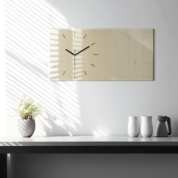 Horizontal wall clock Beige color