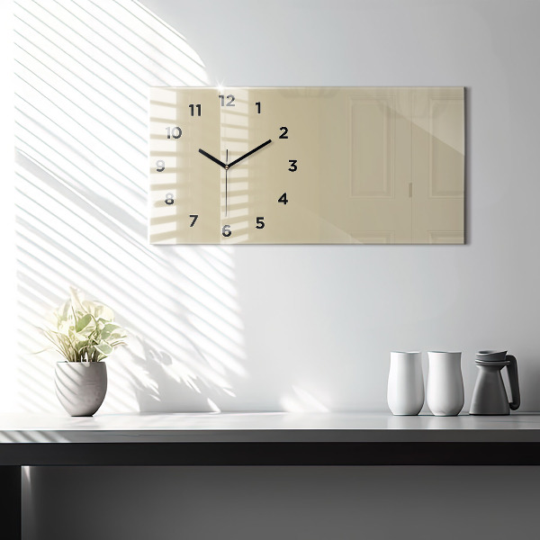 Horizontal wall clock Beige color