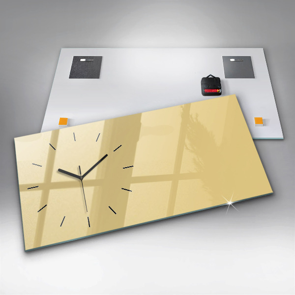 Horizontal wall clock Cream color