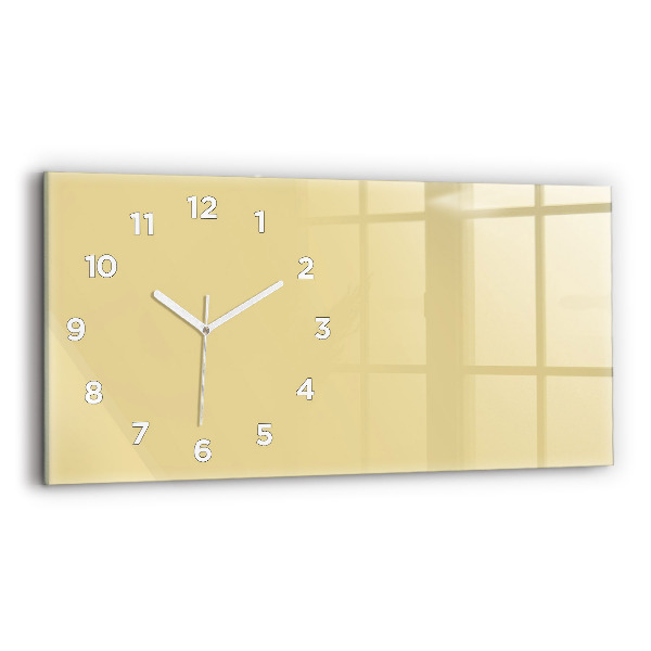 Horizontal wall clock Cream color