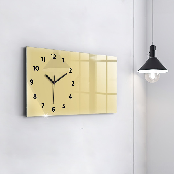 Horizontal wall clock Cream color
