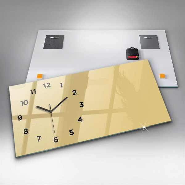 Horizontal wall clock Cream color