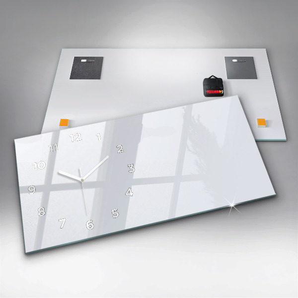 Horizontal wall clock Color dark white