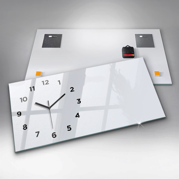Horizontal wall clock Color dark white