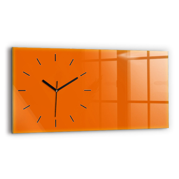 Horizontal wall clock Orange color