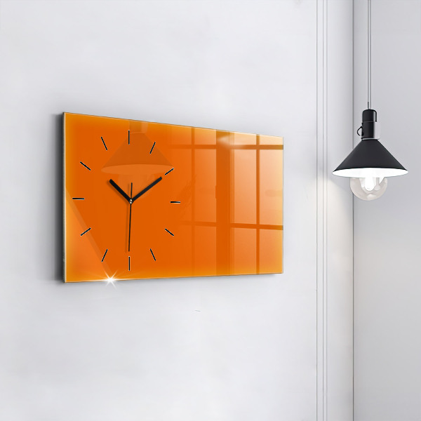 Horizontal wall clock Orange color