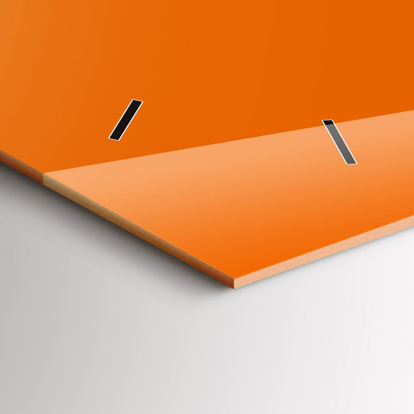 Horizontal wall clock Orange color