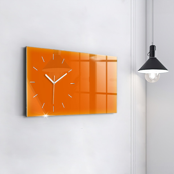 Horizontal wall clock Orange color