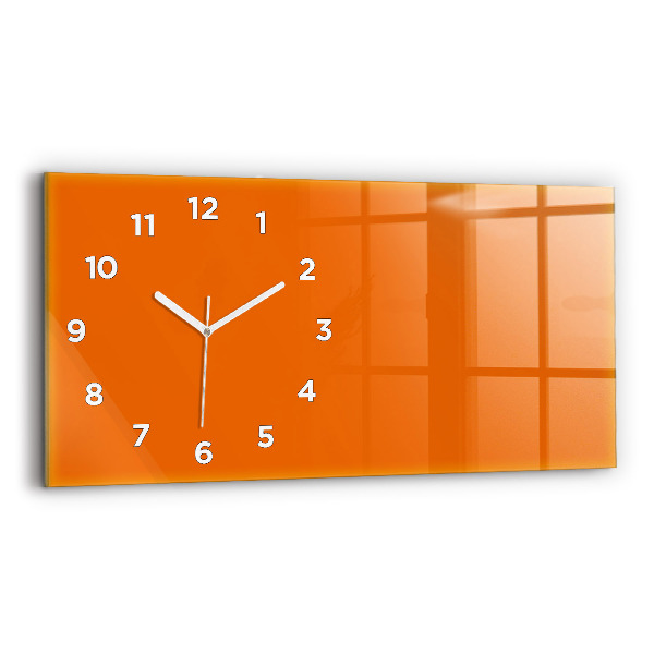 Horizontal wall clock Orange color