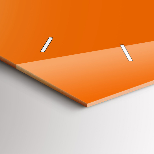 Horizontal wall clock Orange color