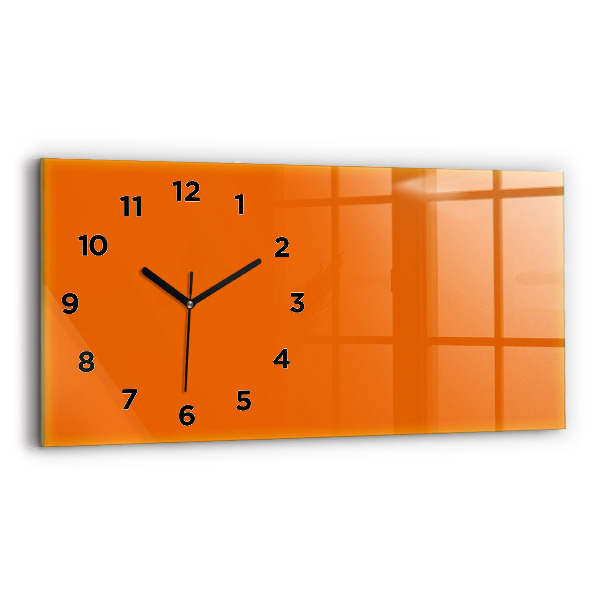 Horizontal wall clock Orange color
