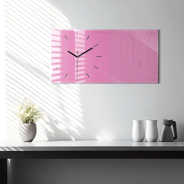 Horizontal wall clock Color pink