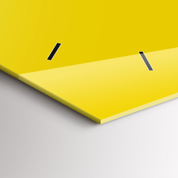 Horizontal wall clock Light yellow color