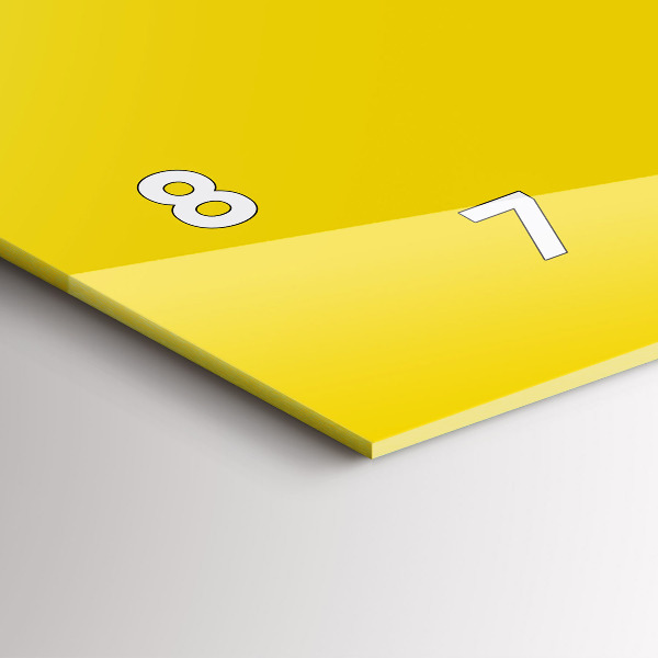 Horizontal wall clock Light yellow color