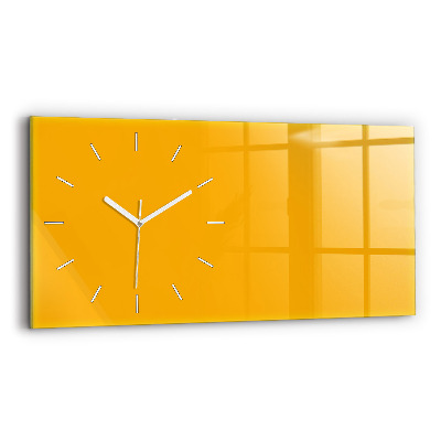 Horizontal wall clock Color golden yellow