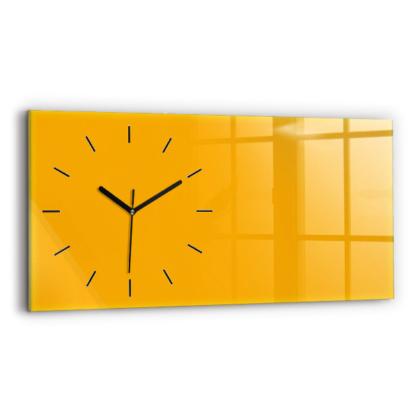 Horizontal wall clock Color golden yellow