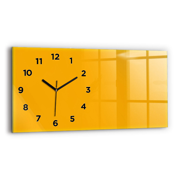 Horizontal wall clock Color golden yellow
