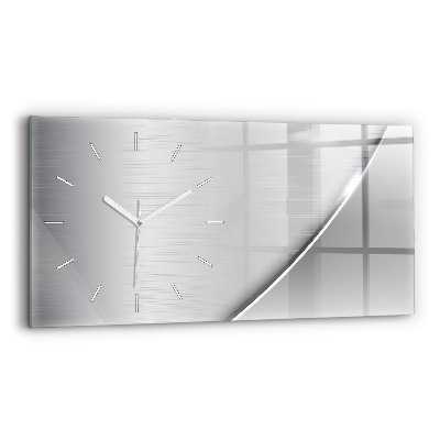Horizontal wall clock Silver pattern