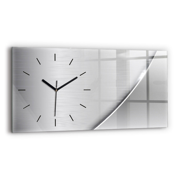 Horizontal wall clock Silver pattern