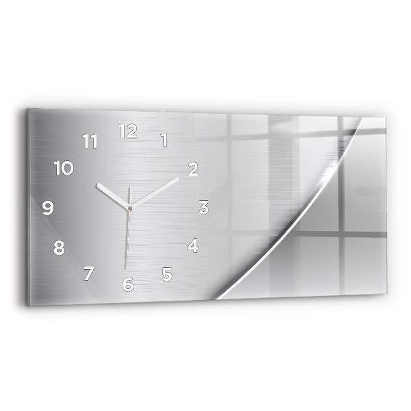 Horizontal wall clock Silver pattern