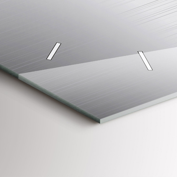 Horizontal wall clock Silver pattern