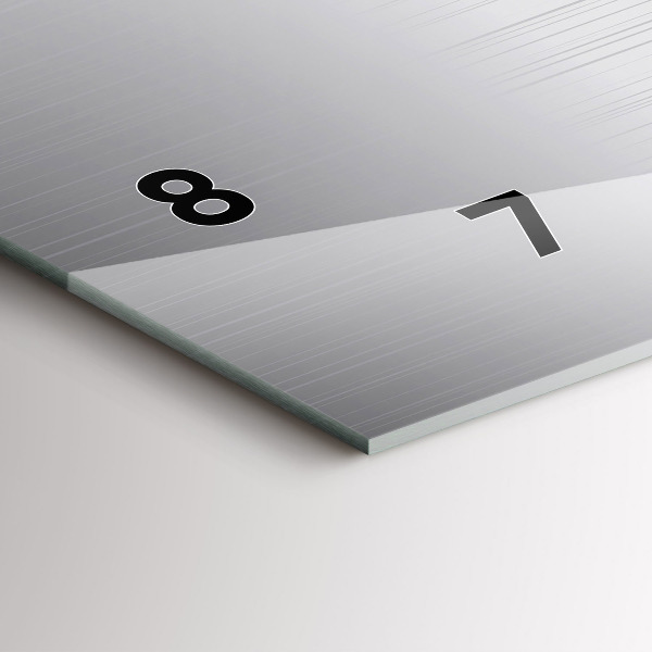 Horizontal wall clock Silver pattern